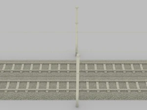 trilho de trem duplo eletrificado Modelo 3D