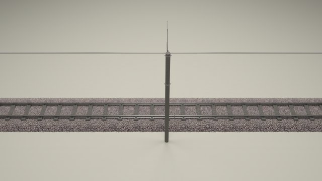 train track electrified Model 3D .c4d .max .obj .3ds .fbx .stl .blend 