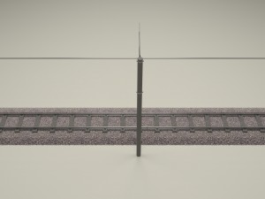 train track electrified 3D Model