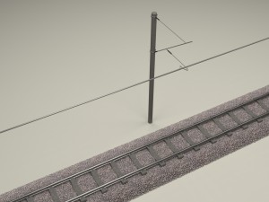 train track electrified Model 3D