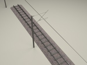train track electrified Model 3D