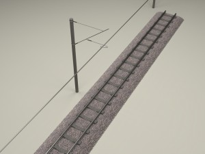 train track electrified Model 3D