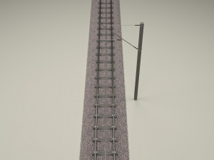 train track electrified Model 3D