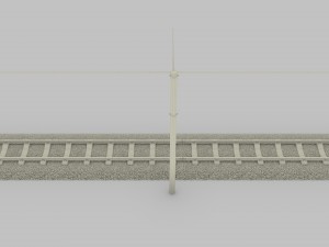 train track electrified Model 3D
