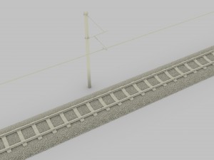 train track electrified Model 3D