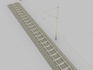 train track electrified Model 3D