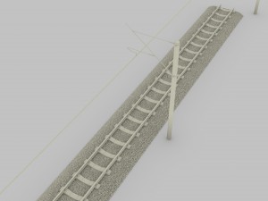 train track electrified Model 3D