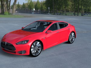 tesla model s with chassis-interior hdri Model 3D