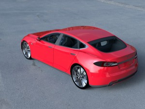 tesla model s with chassis-interior hdri Model 3D