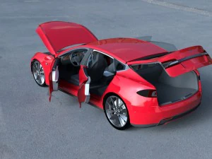 tesla model s with chassis-interior hdri 3D Model