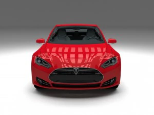 tesla model s with chassis-interior hdri 3D Model