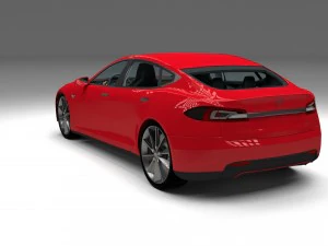 tesla model s with chassis-interior hdri 3D Model