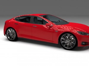 tesla model s with chassis-interior hdri Model 3D