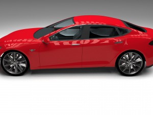 tesla model s with chassis-interior hdri Model 3D
