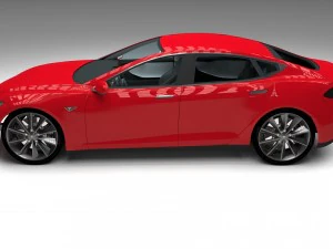 tesla model s with chassis-interior hdri 3D Model
