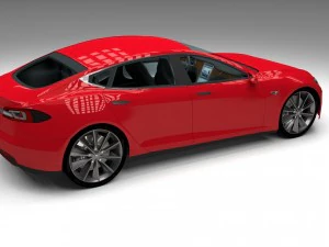 tesla model s with chassis-interior hdri 3D Model