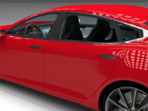 tesla model s with chassis-interior hdri Model 3D