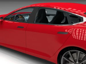 tesla model s with chassis-interior hdri 3D Model