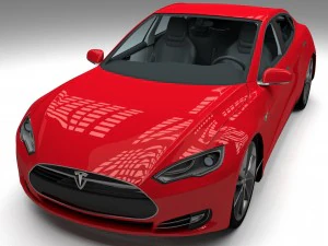 tesla model s with chassis-interior hdri 3D Model