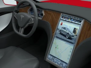 tesla model s with chassis-interior hdri 3D Model