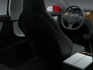 tesla model s with chassis-interior hdri 3D Model