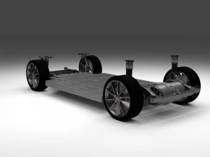 tesla model s with chassis-interior hdri 3D Model