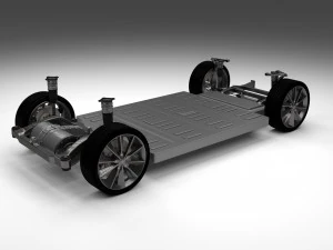 tesla model s with chassis-interior hdri 3D Model