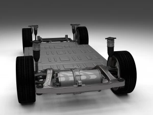 tesla model s with chassis-interior hdri 3D Model