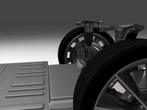 tesla model s with chassis-interior hdri 3D Model