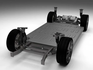 tesla model s with chassis-interior hdri 3D Model