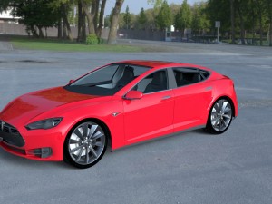 tesla model s with chassis-interior hdri Model 3D