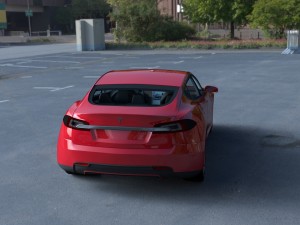 tesla model s with chassis-interior hdri Model 3D