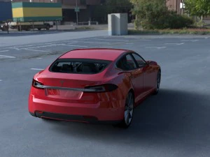 tesla model s with chassis-interior hdri 3D Model