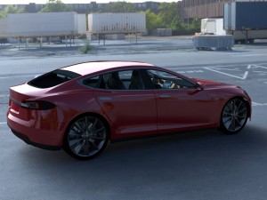 tesla model s with chassis-interior hdri Model 3D