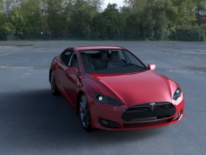 tesla model s with chassis-interior hdri Model 3D