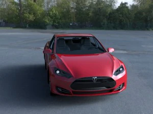 tesla model s with chassis-interior hdri 3D Model
