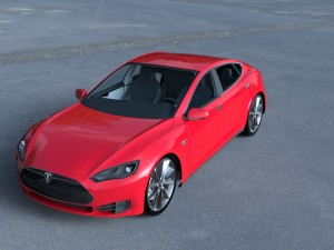 tesla model s with chassis-interior hdri Model 3D