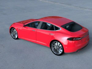 tesla model s with chassis-interior hdri 3D Model