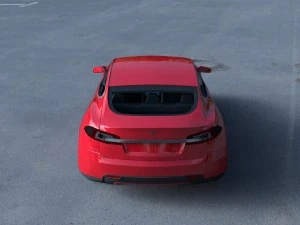 tesla model s with chassis-interior hdri 3D Model