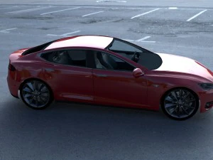 tesla model s with chassis-interior hdri 3D Model