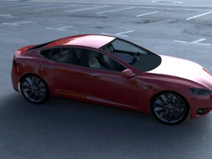 tesla model s with chassis-interior hdri 3D Model