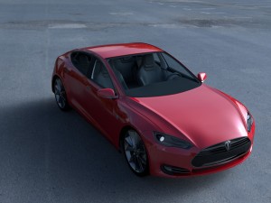 tesla model s with chassis-interior hdri Model 3D