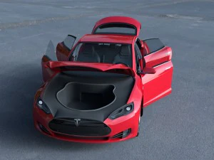 tesla model s with chassis-interior hdri 3D Model