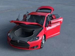 tesla model s with chassis-interior hdri 3D Model