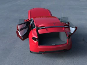 tesla model s with chassis-interior hdri 3D Model