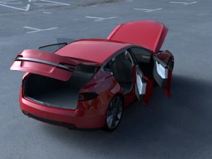 tesla model s with chassis-interior hdri 3D Model