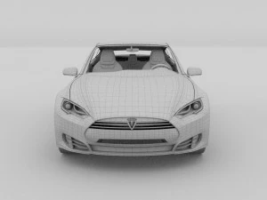 tesla model s with chassis-interior hdri 3D Model