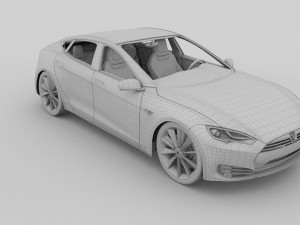 tesla model s with chassis-interior hdri Model 3D