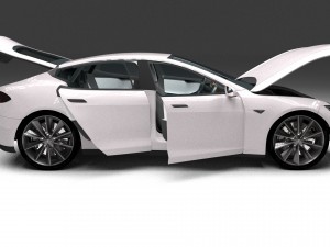 tesla model s with chassis-interior hdri 3D 모델
