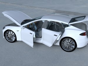 tesla model s with chassis-interior hdri 3D 모델